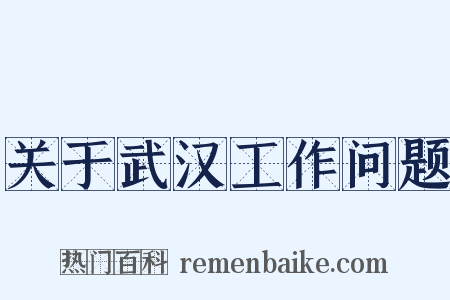 关于武汉工作问题是什么意思的图片